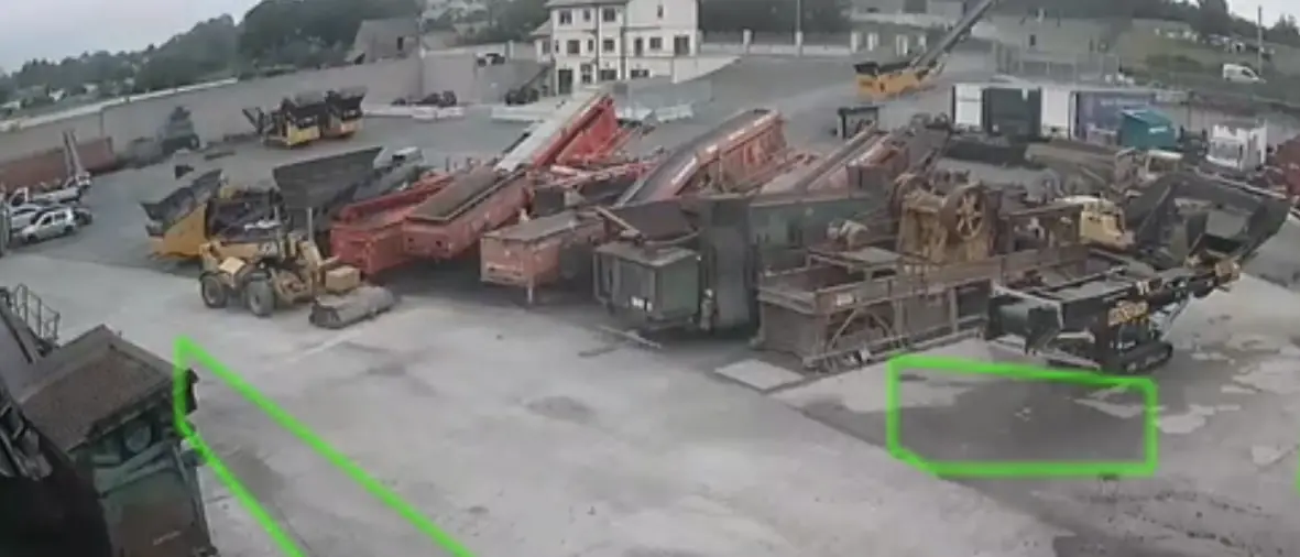 Camera view of an equipment yard